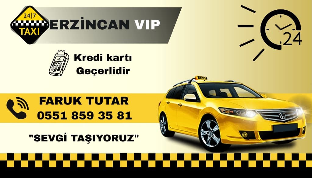 Erzincan VİP Taksi - Faruk Tutar Kartvizit